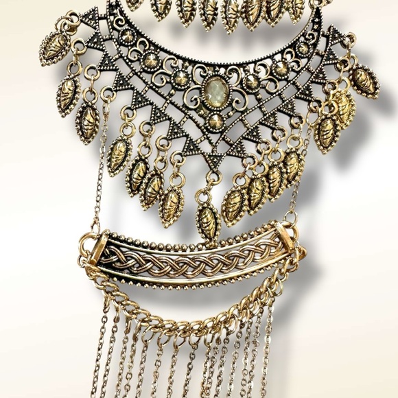 Free People Bohemian Layered Necklace Gold NWT Festival Western Witchy 70s - Picture 10 of 17